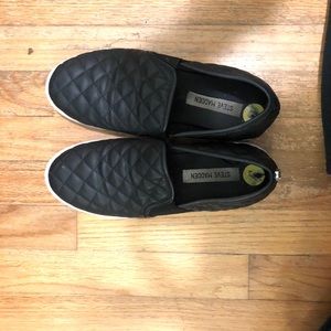 Black Steve Madden slip ons slightly used